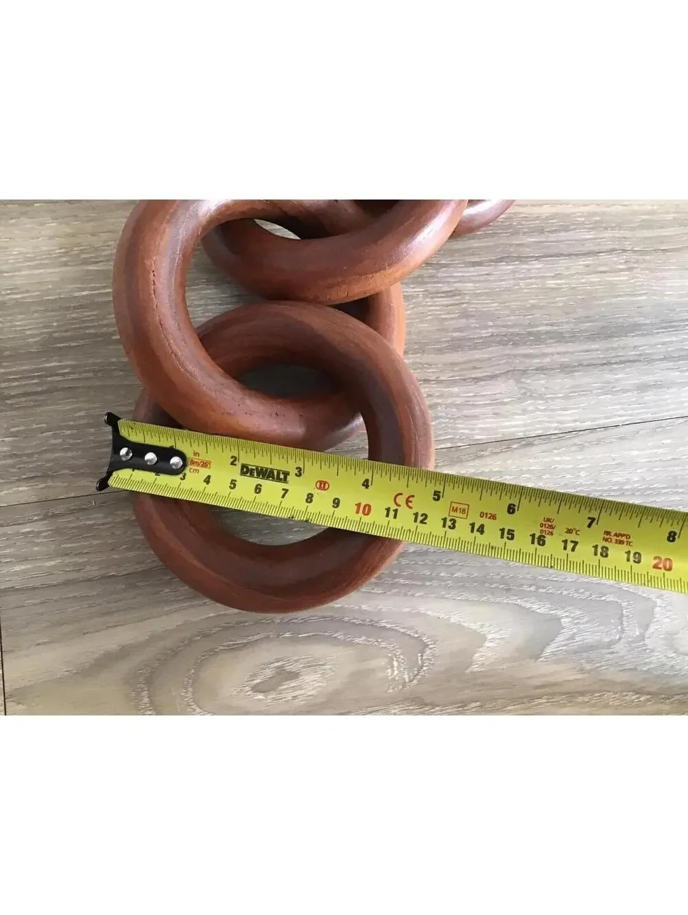 Dark Brown Wooden Chain Knot Boho Interlocking Centrepiece Home Decor New